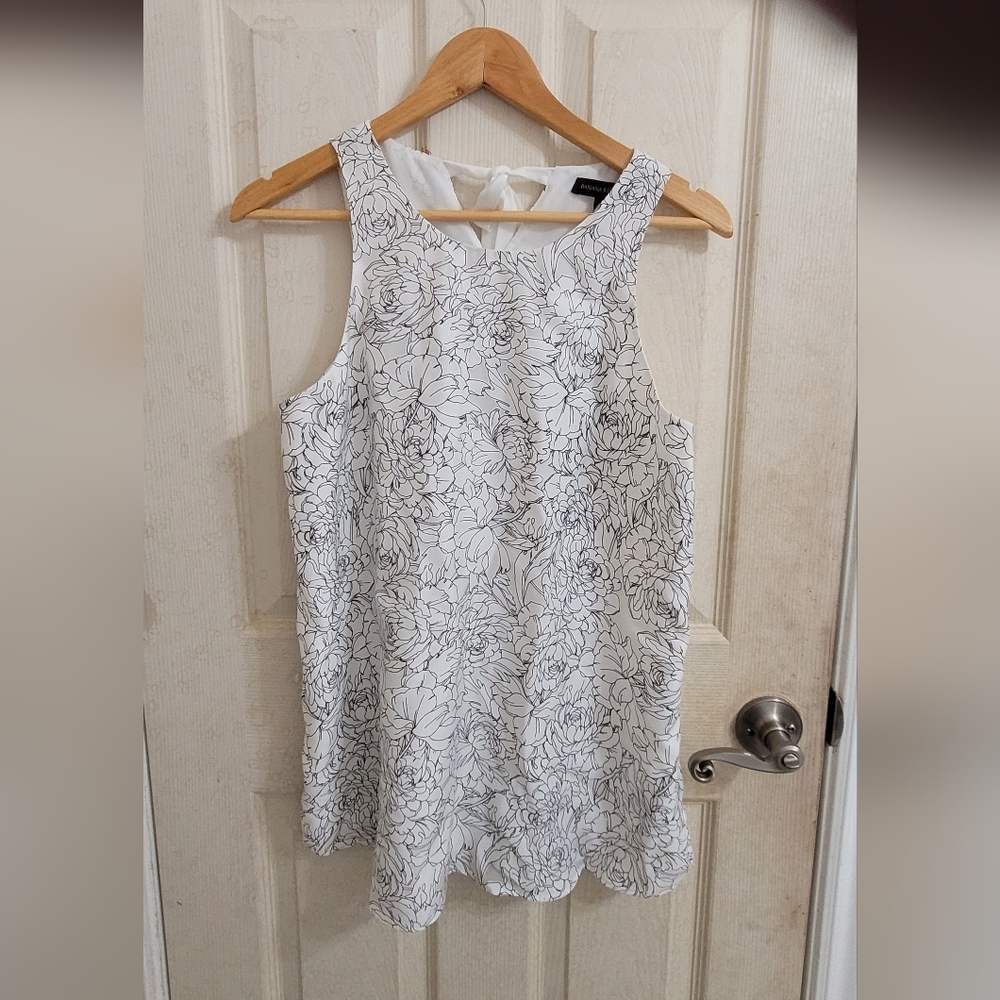 Banana Republuc Floral Sleeveless Dress Blouse Tall